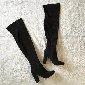 Aldo Black Suede Over-The-Knee Boots